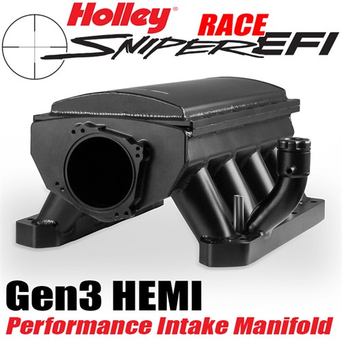 Holley Mopar TB Black Race Sniper Intake Manifold Gen III Hemi Holley Mopar TB Black Race Sniper Intake Manifold Gen III Hemi